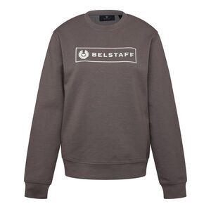 Belstaff Mens Box Logo Crew Neck Sweatshirt / Charcoal Grey